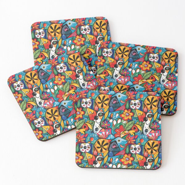 Item preview, Dogs & Flowers designed and sold by MidArtForge.
