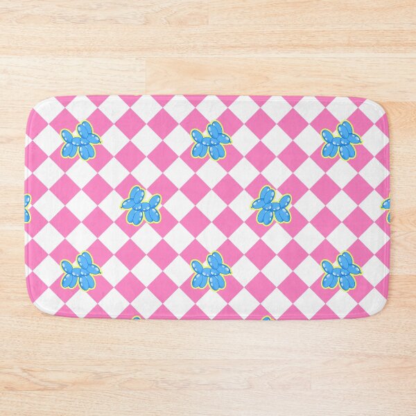 Artikelvorschau, Clowncore Blaue Ballon-Tierhunde auf pastellrosa und weißem Harlekin-Hintergrund entworfen und verkauft von KlaryssaNicole.