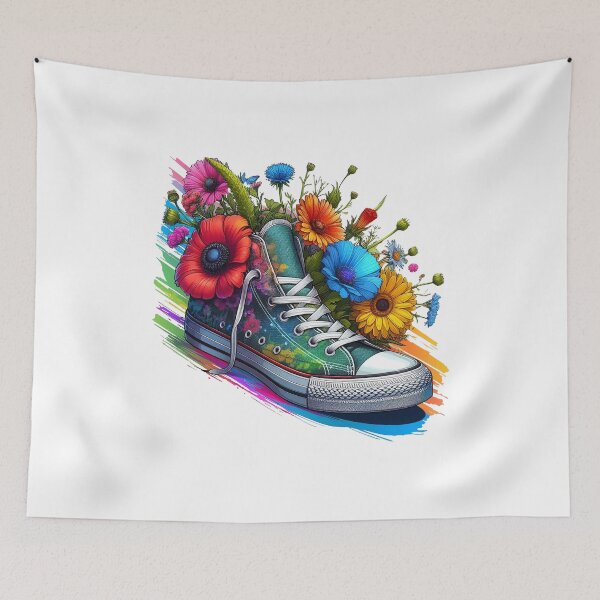 Item preview, Aesthetic shoe with flowers designed and sold by iclipart.