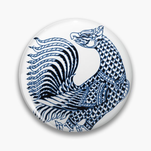 Item preview, mosic blue Line Thai No.5 birds thai style traditional Drawing Tattoo design Thai pattern  art designed and sold by Bspaces.