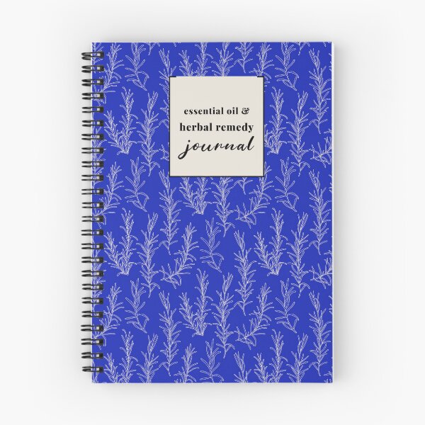 Item preview, Essential Oil & Herbal Remedy Journal - Royal Blue with Line Art Herbs - With Coordinating Accessories designed and sold by Rsn4AllSeasons.