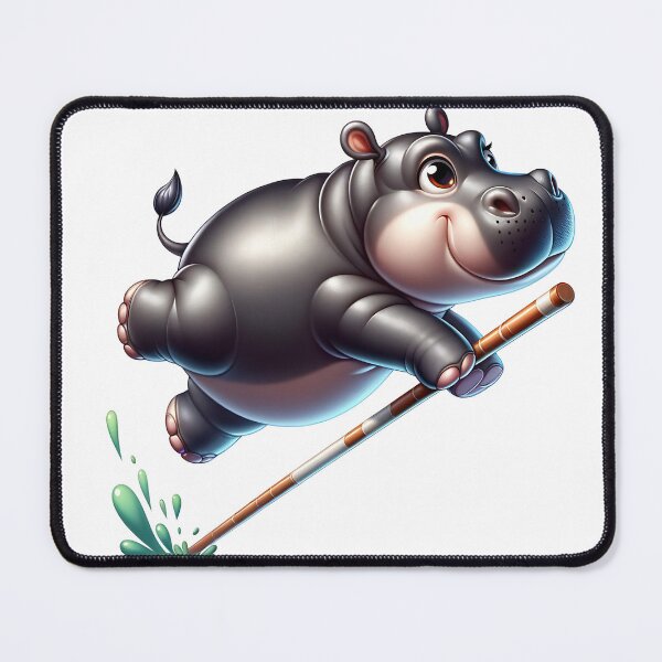 Item preview, The Athletic Hippo: Pole Vaulting Champion designed and sold by 0penvimark.