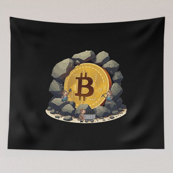 Item preview, Bitcoin mining - by 3 cute moles designed and sold by CryptoFunMerch.