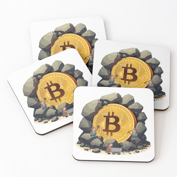 Item preview, Bitcoin mining by a mole gang designed and sold by CryptoFunMerch.