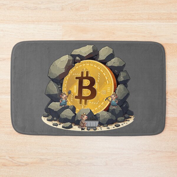 Item preview, Bitcoin mining by a mole gang designed and sold by CryptoFunMerch.