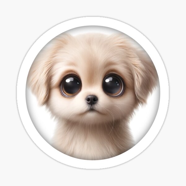 Cute Puppy Dog face with Big Eyes Sticker
