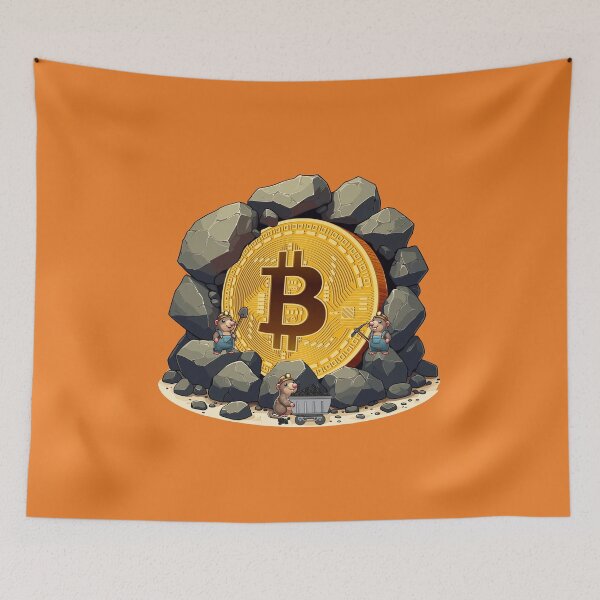 Item preview, Bitcoin mining by a mole gang designed and sold by CryptoFunMerch.