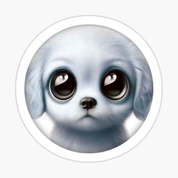 Cute Puppy Dog face with Big Eyes Sticker