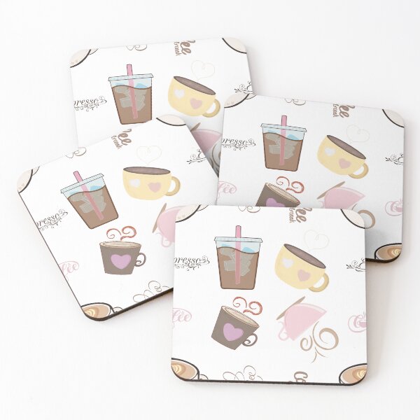 Item preview, Cute coffee design seamless pattern designed and sold by TheMuddyCatCo.