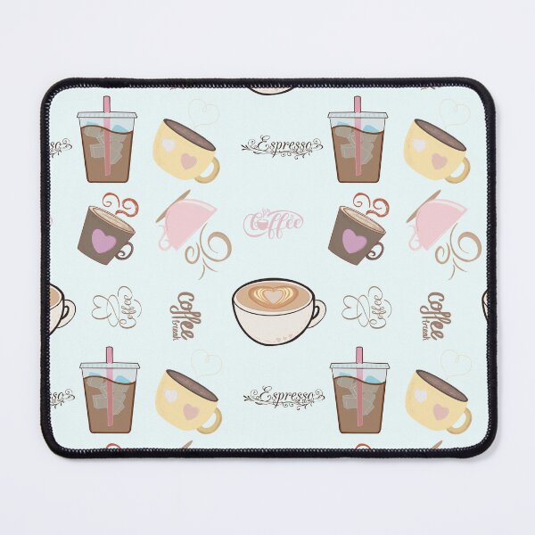 Item preview, Cute coffee design seamless pattern designed and sold by TheMuddyCatCo.