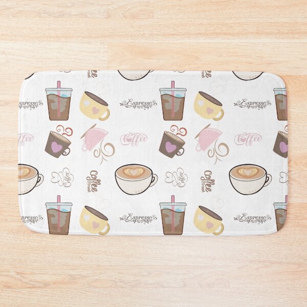Item preview, Cute coffee design seamless pattern designed and sold by TheMuddyCatCo.