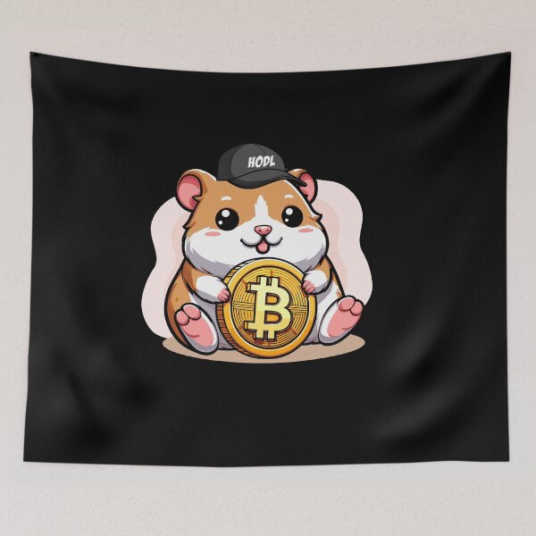 Artikelvorschau, Ein Hodl hamster hält seinen Bitcoin entworfen und verkauft von CryptoFunMerch.