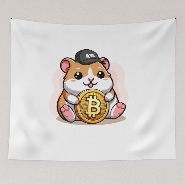 Artikelvorschau, Ein Hodl hamster hält seinen Bitcoin entworfen und verkauft von CryptoFunMerch.