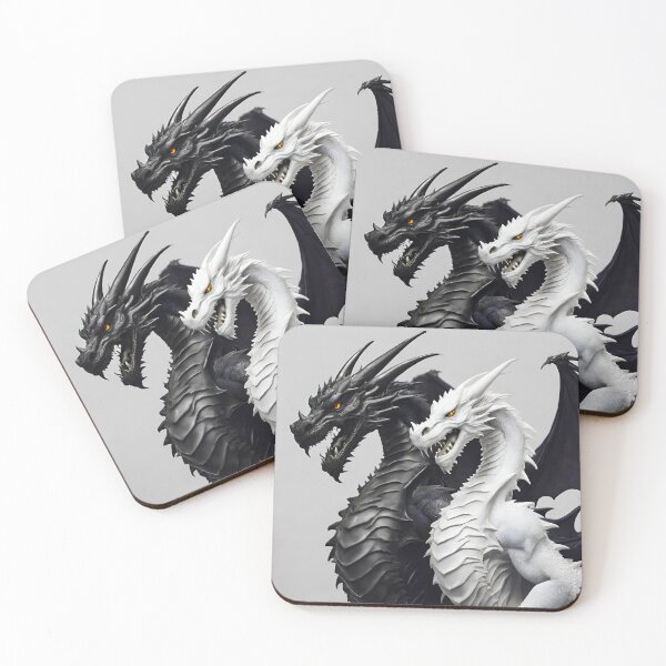 Item preview, Yin Yang Dragon Duo in Monochrome designed and sold by Tom-Johnson.