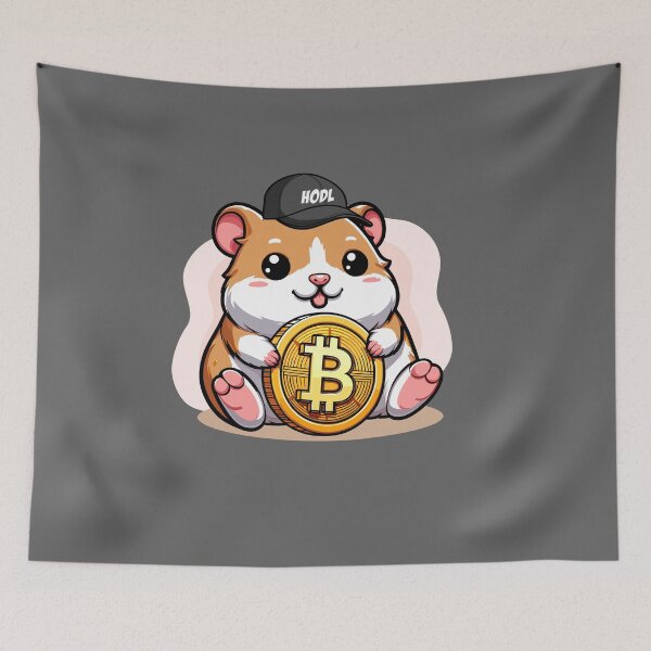Artikelvorschau, Ein Hodl hamster hält seinen Bitcoin entworfen und verkauft von CryptoFunMerch.