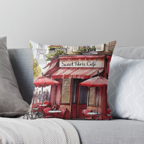 Item preview, “Sweet Paris Café”  Watercolor and Sketch Art Print | French Cafe Decor… By Carraann designed and sold by CARRAANN.