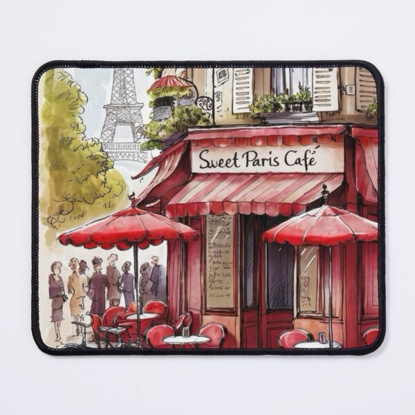 Item preview, “Sweet Paris Café”  Watercolor and Sketch Art Print | French Cafe Decor… By Carraann designed and sold by CARRAANN.