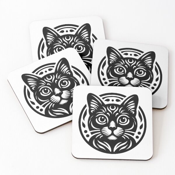 Item preview, Cat line drawing - white/black (1) designed and sold by fatimah-SL.