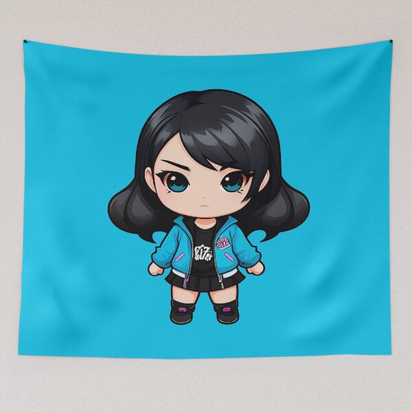 Item preview, Black Hair Chibi Cute Punk Girl designed and sold by MadnessEnvelope.