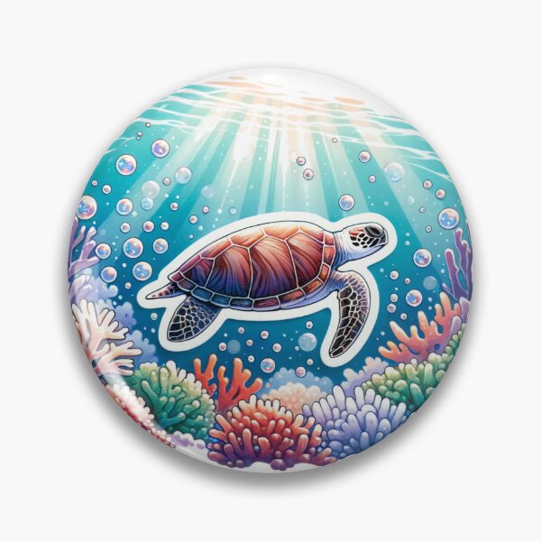 Item preview, Ocean Turtle, Sea Turtle with Coral Swimming Design designed and sold by LunarFern.