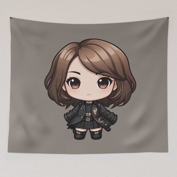 Item preview, Brown Hair Chibi Baddie Cute Punk Girl designed and sold by MadnessEnvelope.