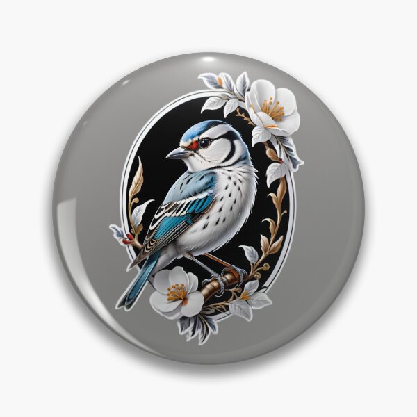 Item preview, Small Blue White Bird Flower Portrait designed and sold by TheArtOfPat.