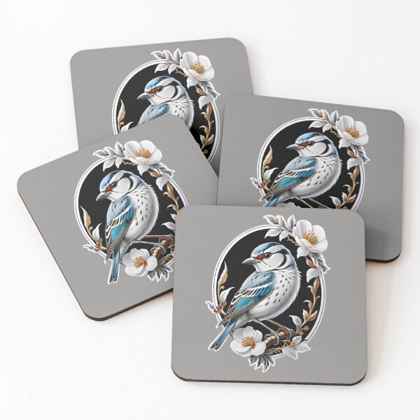 Item preview, Small Blue White Bird Flower Portrait designed and sold by TheArtOfPat.