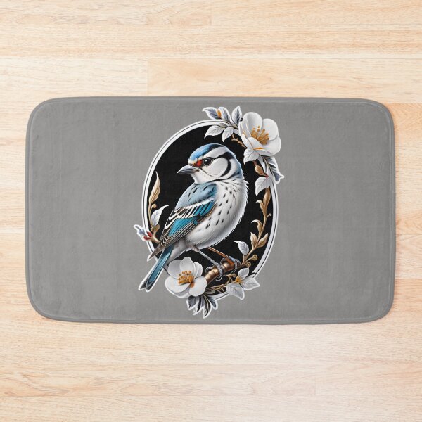 Item preview, Small Blue White Bird Flower Portrait designed and sold by TheArtOfPat.