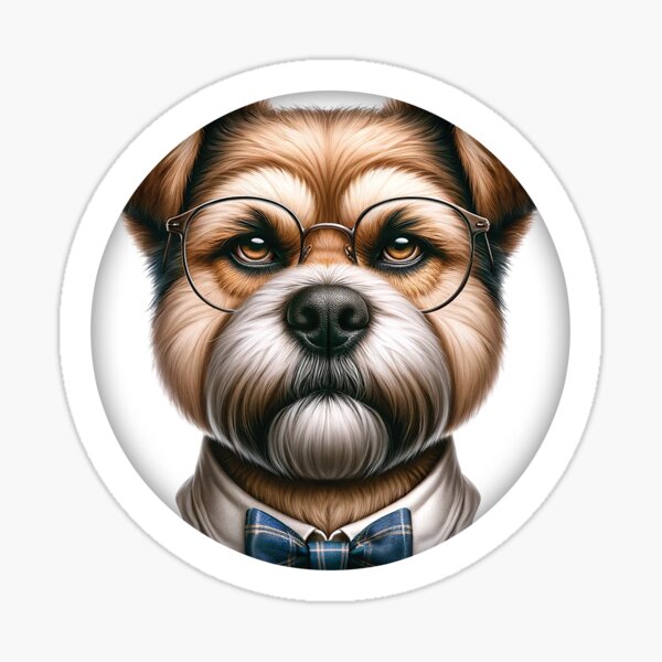 Comical School Teacher Dog Face Sticker