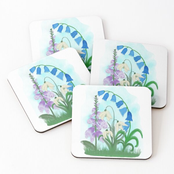Item preview, Foxgloves, Snowdrops, and Bellflowers designed and sold by AdriaCaps Art & Design.