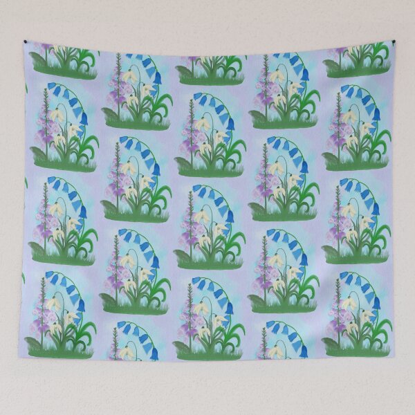 Item preview, Foxgloves, Snowdrops, and Bellflowers designed and sold by AdriaCaps Art & Design.