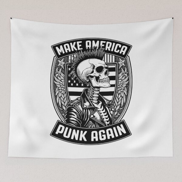 Item preview, Make America Punk Again Vintage Mohawk Skeleton Rock Seal designed and sold by GrandeDuc.