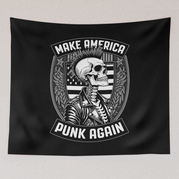 Item preview, Make America Punk Again Vintage Mohawk Skeleton Rock Seal designed and sold by GrandeDuc.