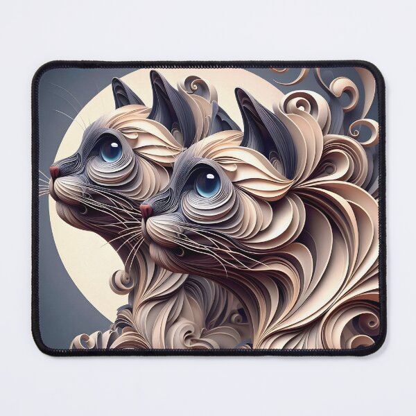Item preview, Whimsical Siamese Cats Art: Abstract Feline Design designed and sold by PandaTShirtShop.