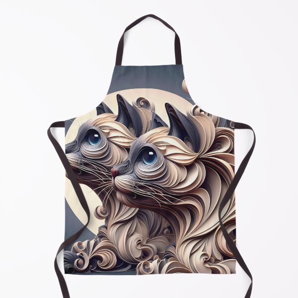 Item preview, Whimsical Siamese Cats Art: Abstract Feline Design designed and sold by PandaTShirtShop.