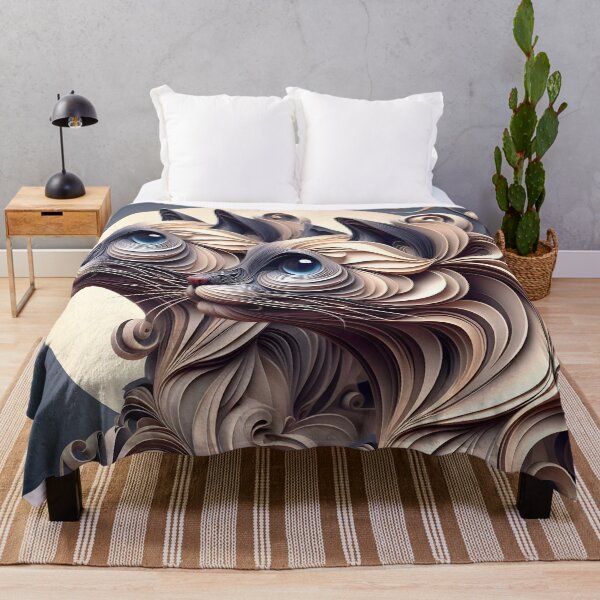 Item preview, Whimsical Siamese Cats Art: Abstract Feline Design designed and sold by PandaTShirtShop.