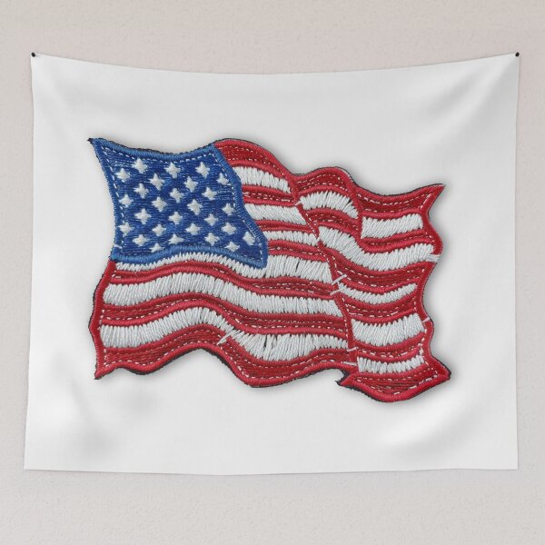 Item preview, Embroidered American Flag Patch Design designed and sold by SociallyRemoved.