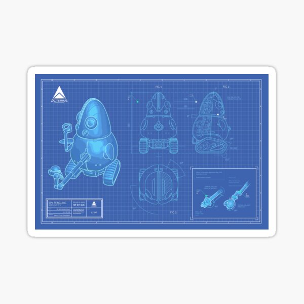 Item preview, Subnautica Spy Pengling Blueprint Poster designed and sold by aliwoody.