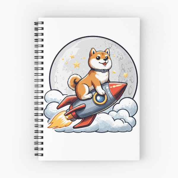 Item preview, Shiba inu flies to the moon designed and sold by CryptoFunMerch.