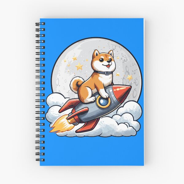 Aperçu de l'œuvre Shiba Inu vole vers la lune créée et vendue par CryptoFunMerch.