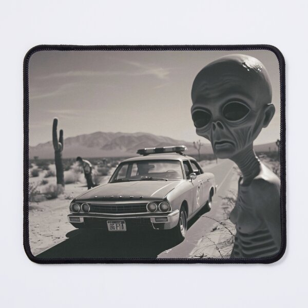 Item preview, photo of an alien standing on the side of the road designed and sold by twinklepod.