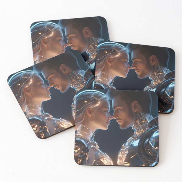 Item preview, Futuristic Love: Androids Embracing Affection designed and sold by GrizzlyCollective.