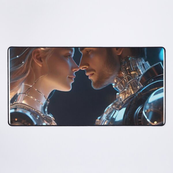 Item preview, Futuristic Love: Androids Embracing Affection designed and sold by GrizzlyCollective.