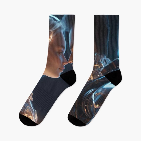 Item preview, Futuristic Love: Androids Embracing Affection designed and sold by GrizzlyCollective.