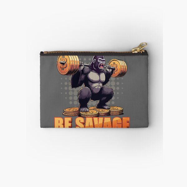 Aperçu de l'œuvre Un gorille accroupi - Soyez sauvage créée et vendue par CryptoFunMerch.