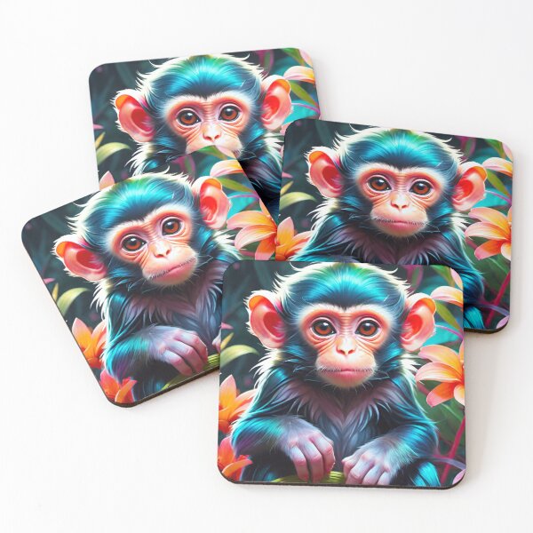 Item preview, Cheerful Chimp: Playful Primate in Vivid Hues designed and sold by GrizzlyCollective.