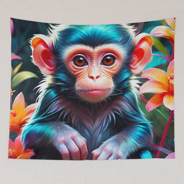 Item preview, Cheerful Chimp: Playful Primate in Vivid Hues designed and sold by GrizzlyCollective.