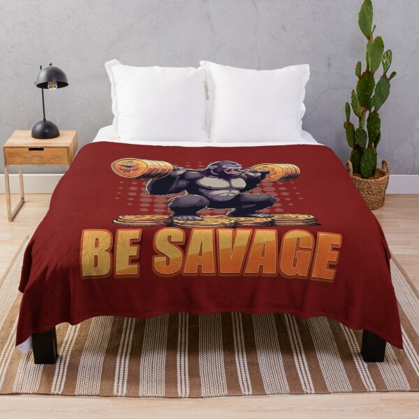 Item preview, A gorilla squatting - Be savage designed and sold by CryptoFunMerch.