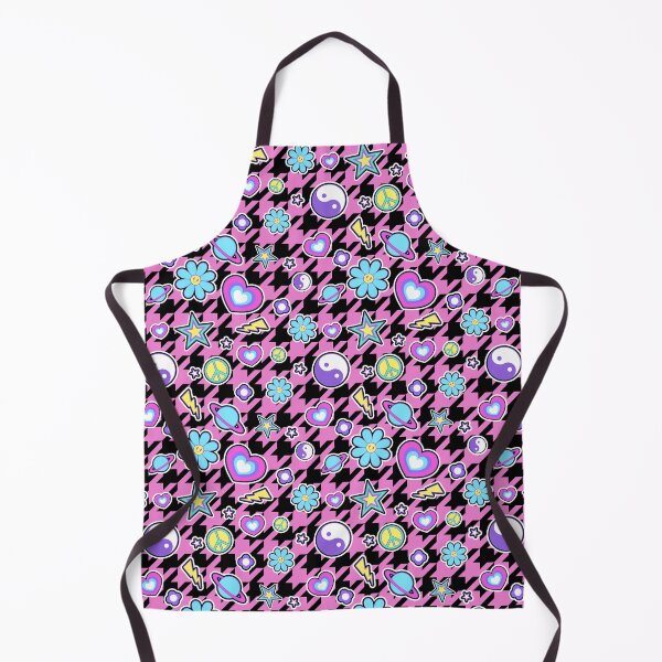 Item preview, Y2K Black and Pink Houndstooth, Yin Yang Symbols, Hearts, Happy Faces, Daisies, Planets, Lightning Bolts, Peace Signs, and Stars designed and sold by KlaryssaNicole.