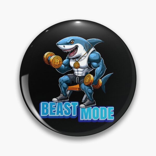 Item preview, a shark curling bitcoins - Beast Mode designed and sold by CryptoFunMerch.